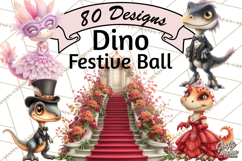Dinosaur Princess Ball Clipart PNG, Baby Dinos Gowns &amp; Tux Product Image 1
