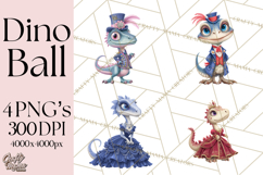 Dinosaur Princess Ball Clipart PNG, Baby Dinos Gowns &amp; Tux Product Image 1