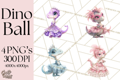 Dinosaur Princess Ball Clipart PNG, Baby Dinos Gowns &amp; Tux Product Image 1