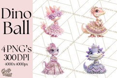 Dinosaur Princess Ball Clipart PNG, Baby Dinos Gowns &amp; Tux Product Image 1