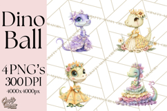 Dinosaur Princess Ball Clipart PNG, Baby Dinos Gowns &amp; Tux Product Image 1