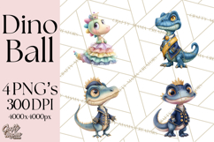 Dinosaur Princess Ball Clipart PNG, Baby Dinos Gowns &amp; Tux Product Image 1