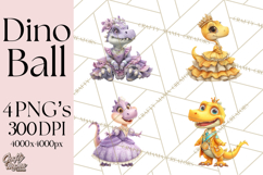 Dinosaur Princess Ball Clipart PNG, Baby Dinos Gowns &amp; Tux Product Image 1