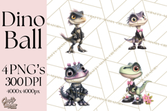 Dinosaur Princess Ball Clipart PNG, Baby Dinos Gowns &amp; Tux Product Image 1