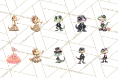 Dinosaur Princess Ball Clipart PNG, Baby Dinos Gowns &amp; Tux Product Image 4