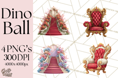 Dinosaur Princess Ball Clipart PNG, Baby Dinos Gowns &amp; Tux Product Image 1