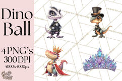 Dinosaur Princess Ball Clipart PNG, Baby Dinos Gowns &amp; Tux Product Image 1