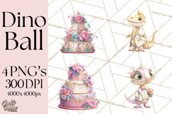 Dinosaur Princess Ball Clipart PNG, Baby Dinos Gowns &amp; Tux Product Image 1