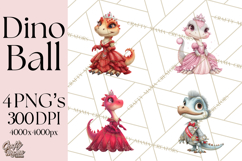 Dinosaur Princess Ball Clipart PNG, Baby Dinos Gowns &amp; Tux Product Image 1