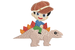 Set of 6 Boys on Dinosaurs with Various Hats Emb Design Product Image 5