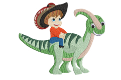 Set of 6 Boys on Dinosaurs with Various Hats Emb Design Product Image 9