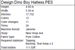 Boy on a Dinosaur Machine Embroidery Design Product Image 2