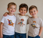 Boy with a Baseball Cap on a Dinosaur Embroidery Design Product Image 4