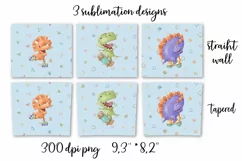 Dino boys sublimation design Skinny tumbler wrap design 