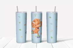 Dino boys sublimation design Skinny tumbler wrap design 