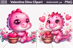 Dino Valentine Clipart | Cute Dinosaur Sublimation Product Image 1