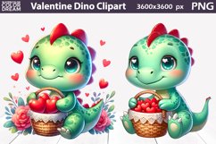 Dino Valentine Clipart | Cute Dinosaur Sublimation Product Image 1