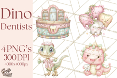 Dinosaur Dentist Clipart Cute Pediatric Dental PNG Product Image 1