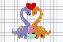 Dino Family Love Topper 3D SVG Product Image 2