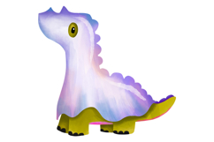 Halloween Ghost Dinosaur Clipart Set Hand-Drawn Product Image 3