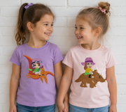 Aviator Girl on a Dinosaur Machine Embroidery Product Image 8