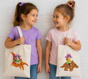 Girl on a Dinosaur in a Sun Hat Machine Embroidery Product Image 9