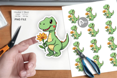 Dino with Flower Sticker Product Image 1