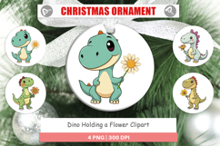 Ornament Dino with Flower Product Image 1