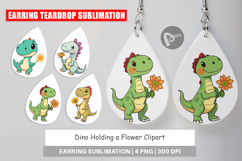 Earring Dino with Flower Product Image 1