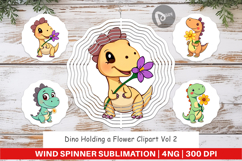 Wind Spinner Dino with Flower Product Image 1