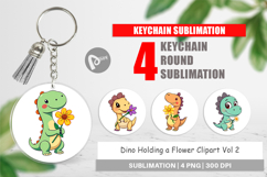 Keychain Dino with Flower Product Image 1