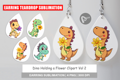 Earring Dino with Flower Product Image 1