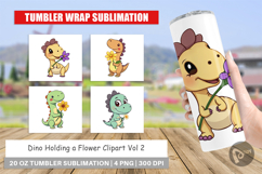 Tumbler Dino with Flower Product Image 1