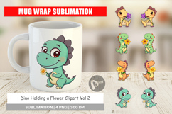 Mug Wrap Dino with Flower Product Image 1