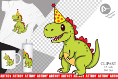 Party Hat Dino Clipart Product Image 1