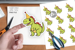 Party Hat Dino Sticker Product Image 1