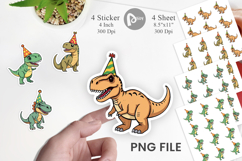 Party Hat Dino Sticker Product Image 1