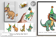 Digital Paper Party Hat Dino Product Image 1