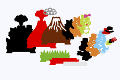 Valentines Dino Love topper 3D SVG Product Image 3