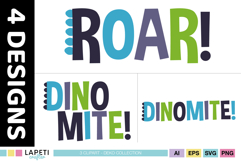 Colorful dinosaur phrase clipart for children’s birthday shirts and party printables.