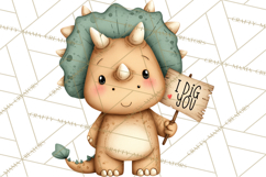 Dino-Mite Clipart PNG, Cute Baby Dinosaur Valentine Clip Art Product Image 2