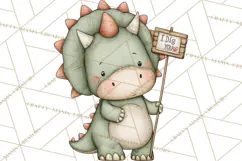 Dino-Mite Clipart PNG, Cute Baby Dinosaur Valentine Clip Art Product Image 4