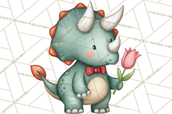 Dino-Mite Clipart PNG, Cute Baby Dinosaur Valentine Clip Art Product Image 5
