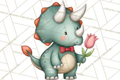 Dino-Mite Clipart PNG, Cute Baby Dinosaur Valentine Clip Art Product Image 5