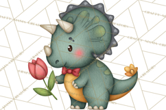 Dino-Mite Clipart PNG, Cute Baby Dinosaur Valentine Clip Art Product Image 3