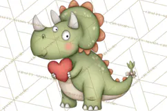 Dino-Mite Clipart PNG, Cute Baby Dinosaur Valentine Clip Art Product Image 5