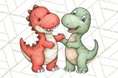 Dino-Mite Clipart PNG, Cute Baby Dinosaur Valentine Clip Art Product Image 2