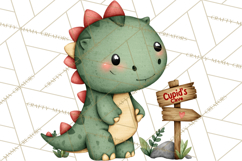 Dino-Mite Clipart PNG, Cute Baby Dinosaur Valentine Clip Art Product Image 4
