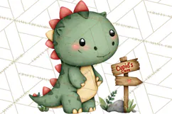 Dino-Mite Clipart PNG, Cute Baby Dinosaur Valentine Clip Art Product Image 4