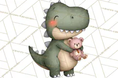 Dino-Mite Clipart PNG, Cute Baby Dinosaur Valentine Clip Art Product Image 2
